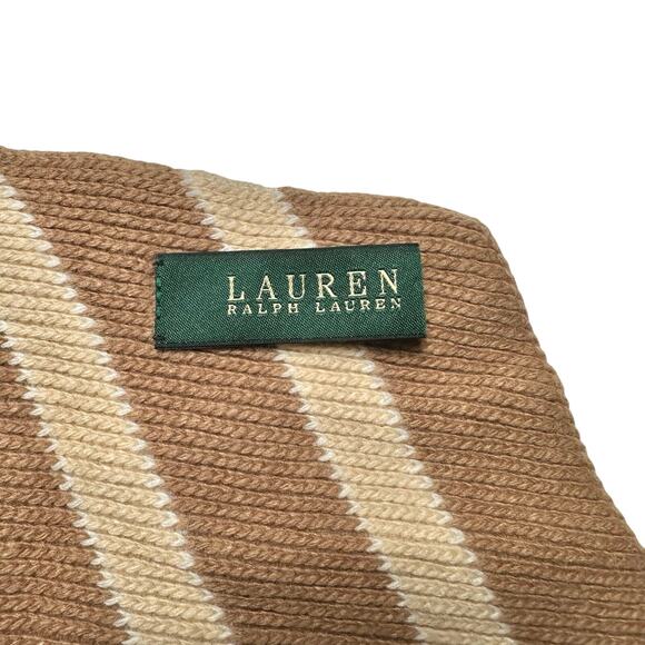 Lauren Ralph Lauren | Women | Neutral Rabbit Hair Wool Blend Stripe Scarf | OS - Picture 6 of 9